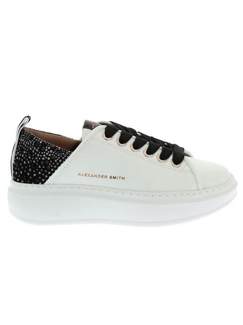 Wembley Woman sneakers da donna in pelle bianca e strass ALEXANDER SMITH | WYW0506WBK